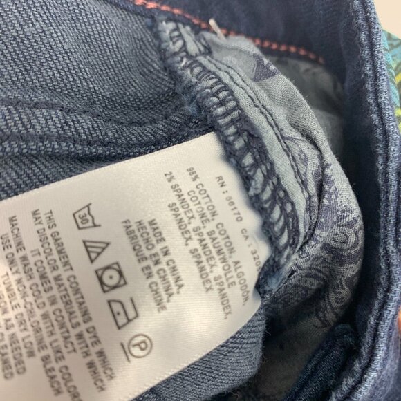 Anthropologie Pilcro Jeans Blue Denim Seamed Flare Leg Fabric Belt - Picture 5 of 9